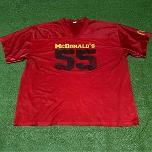 Vintage 00s McDonald’s Football Jersey #55 Red Mesh Sport-Tek Corp Promo Y2K 3XL